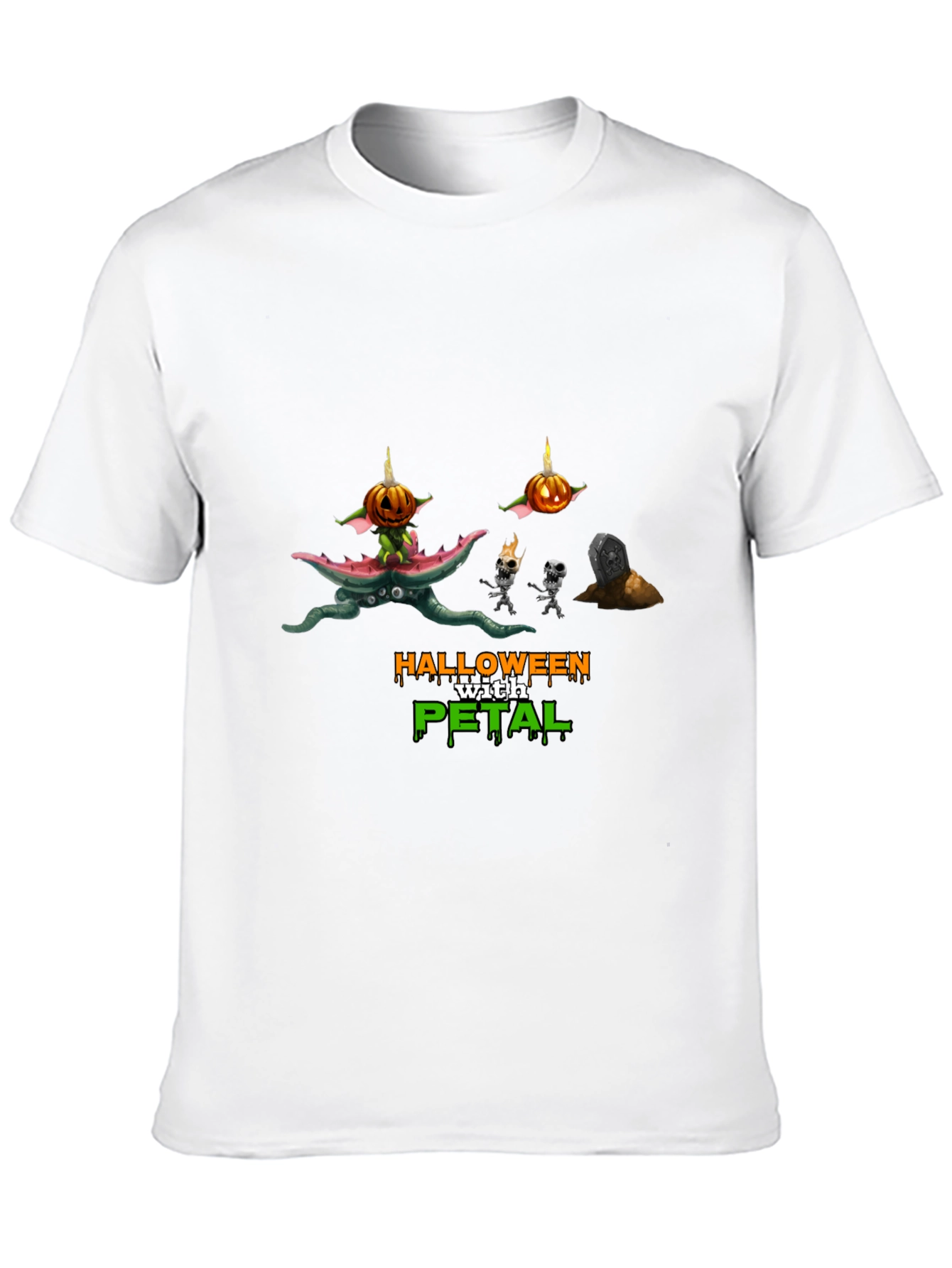 Halloween with Petal Black T-Shirt