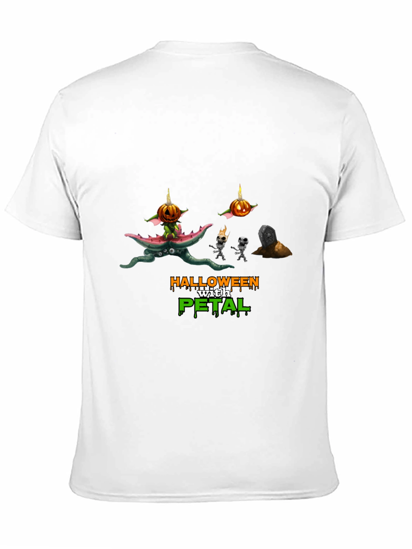 Halloween with Petal Black T-Shirt