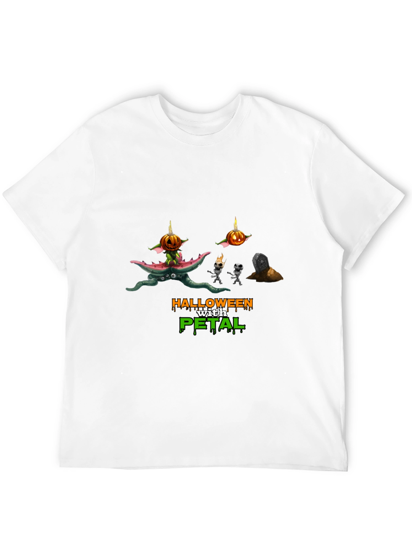 Halloween with Petal Black T-Shirt