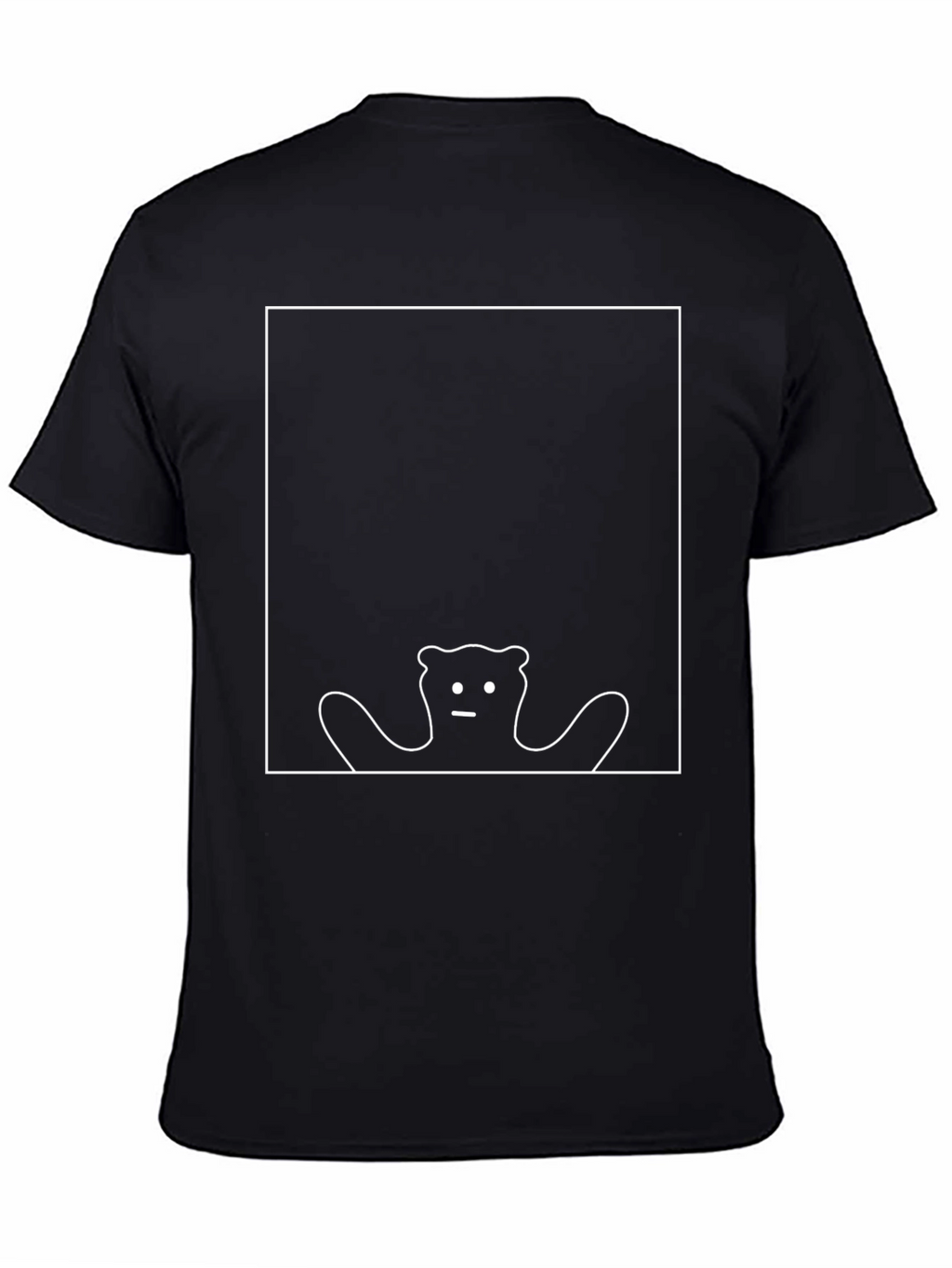 Abstract Bear Graphic Black T-Shirt