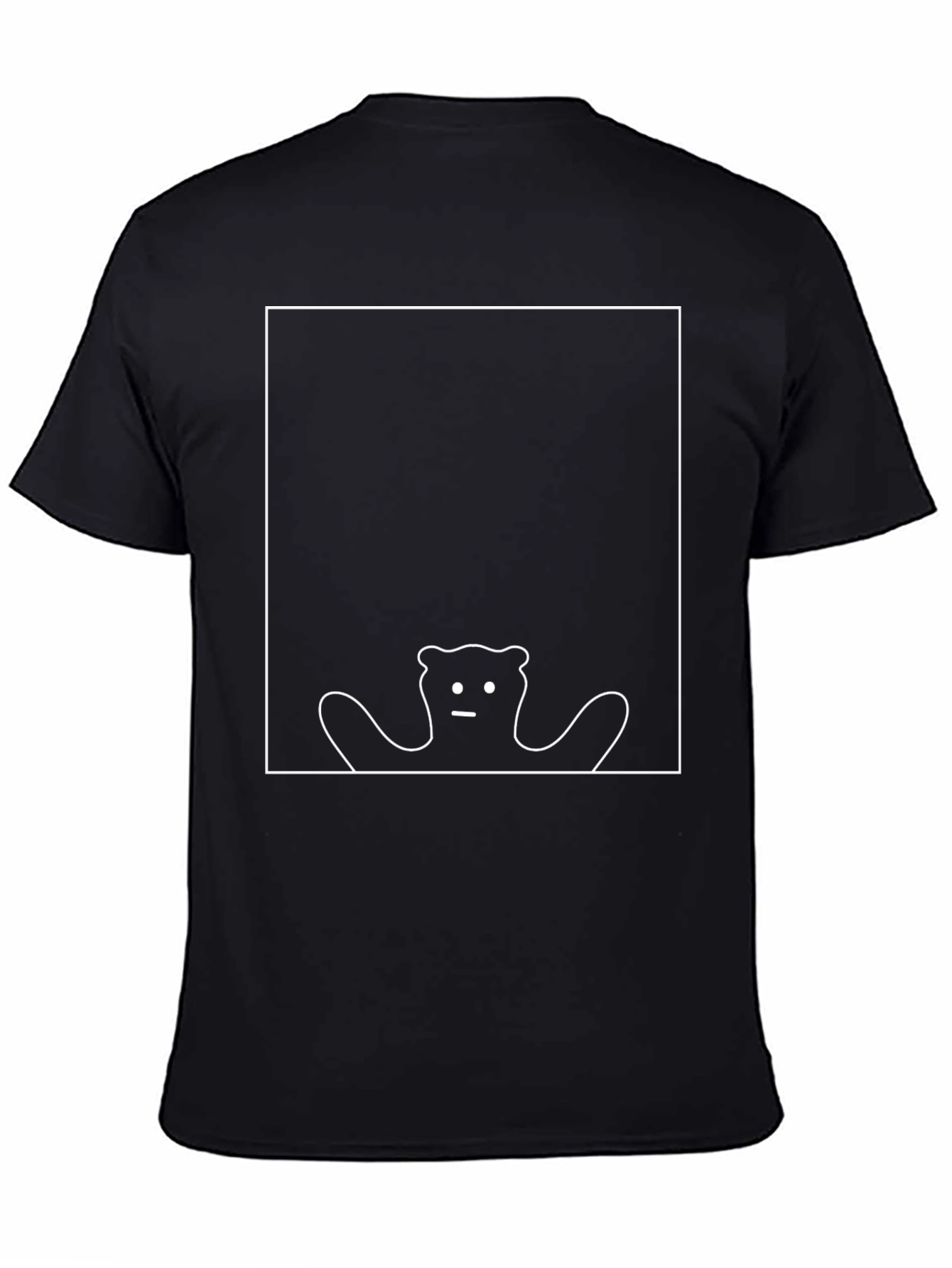 Abstract Bear Graphic Black T-Shirt
