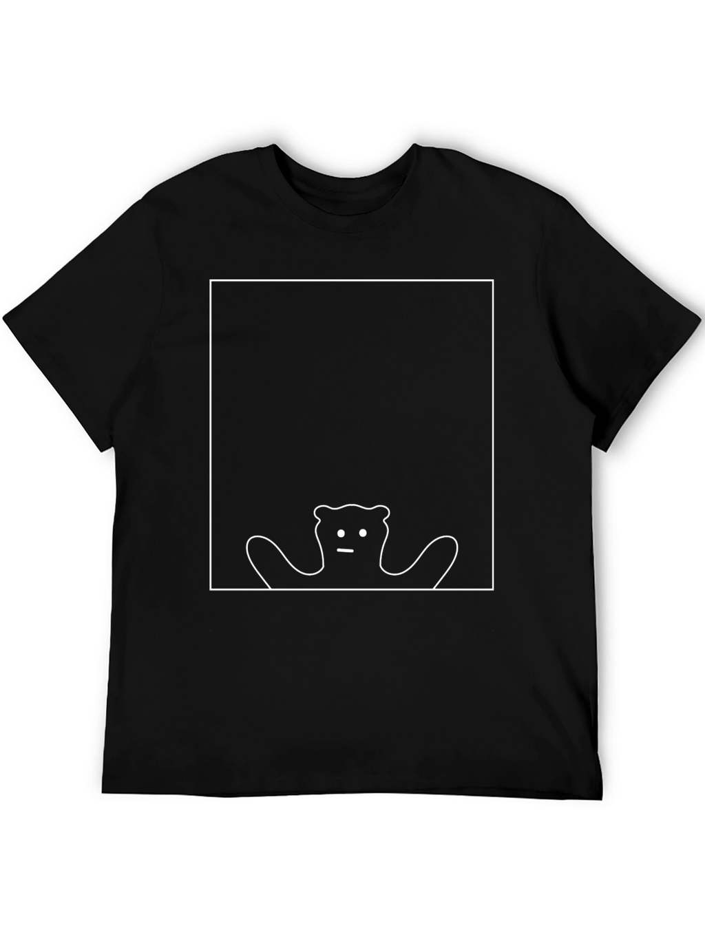 Abstract Bear Graphic Black T-Shirt