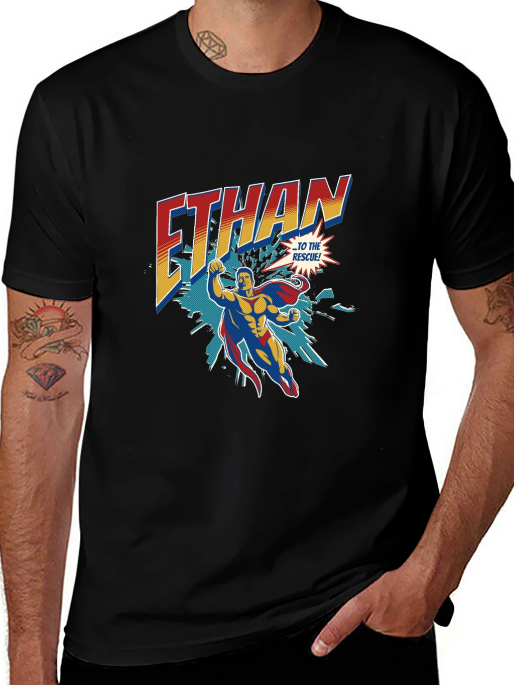 Personalized Superhero Ethan T-Shirt