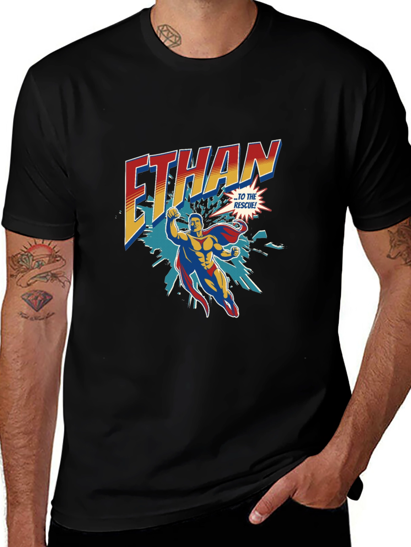 Personalized Superhero Ethan T-Shirt