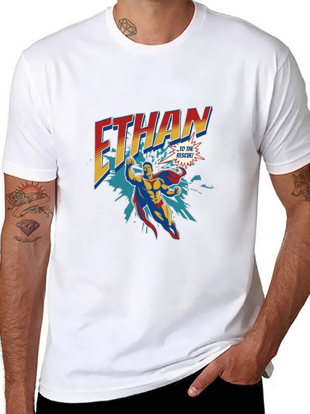 Personalized Superhero Ethan T-Shirt