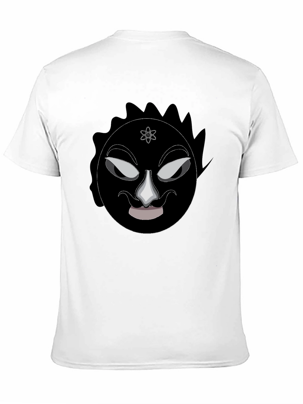 Graphic Black T-Shirt - Mysterious Face Design