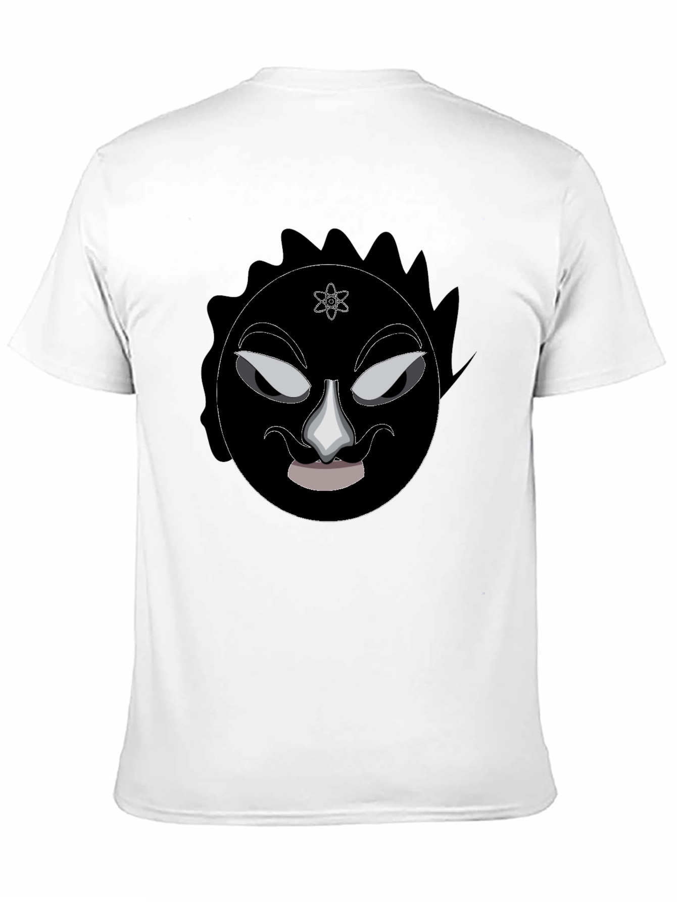 Graphic Black T-Shirt - Mysterious Face Design
