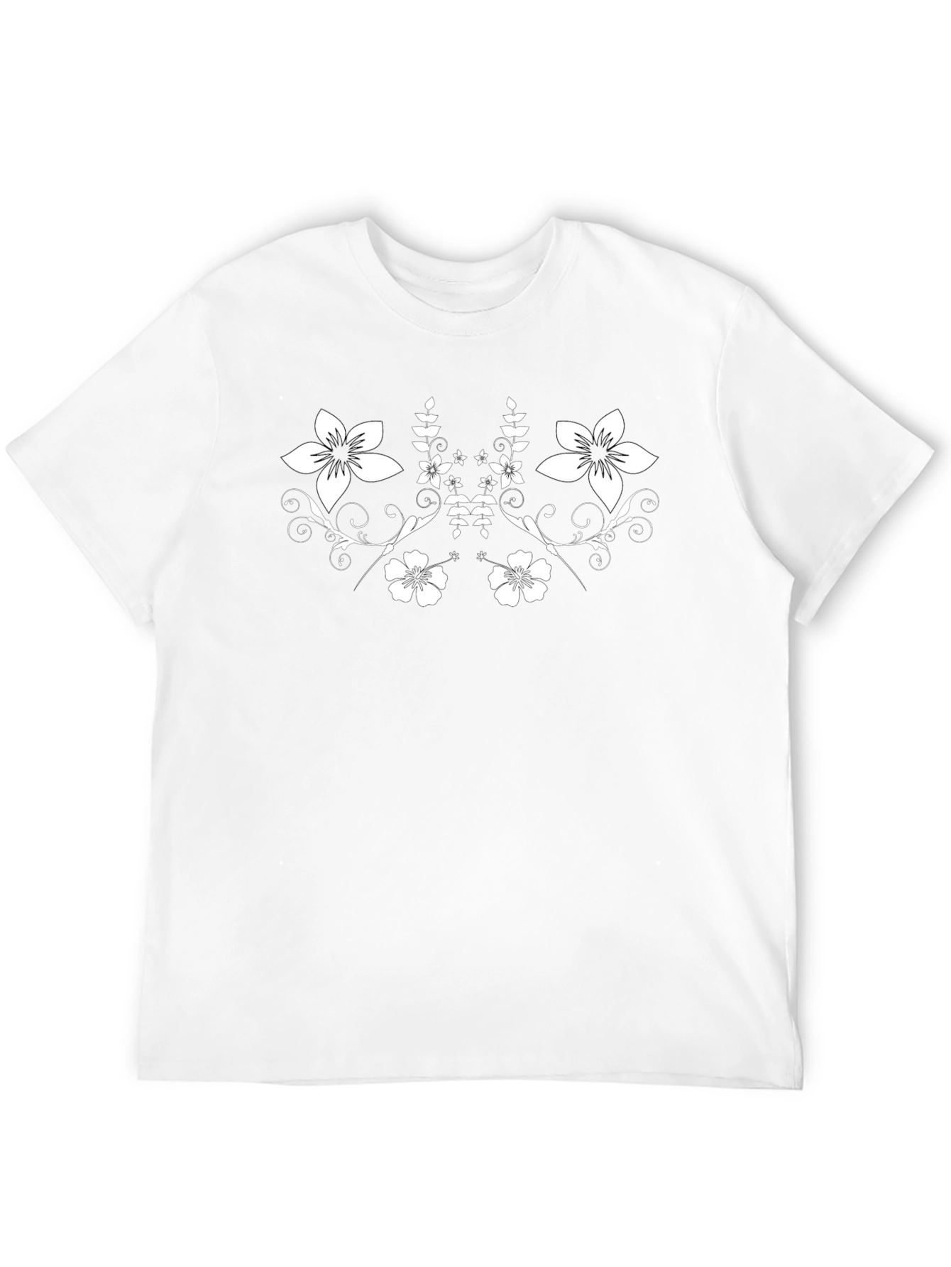 Black Floral Print Tee | Casual Comfort