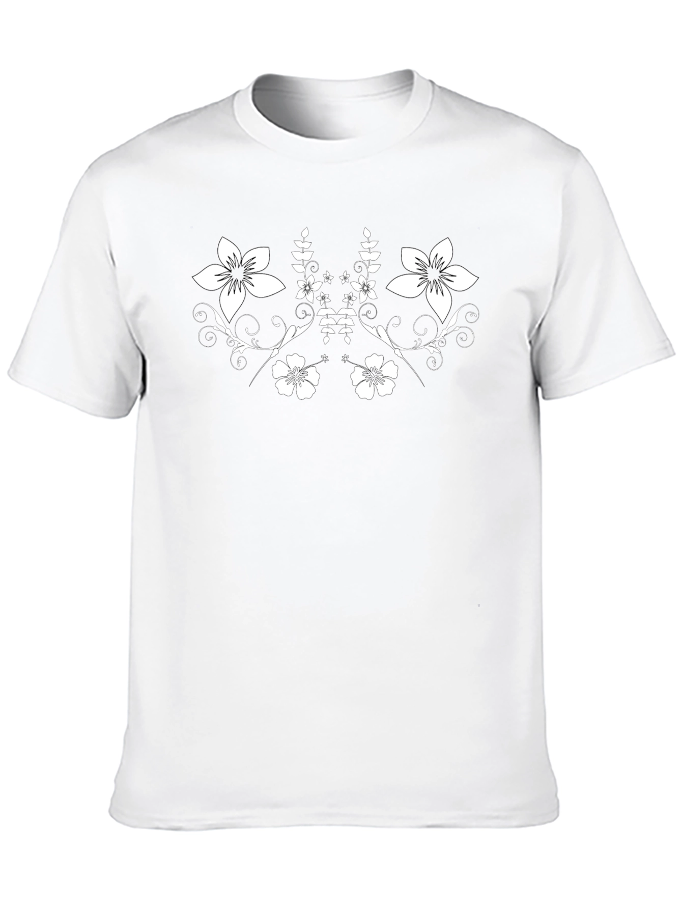 Black Floral Print Tee | Casual Comfort
