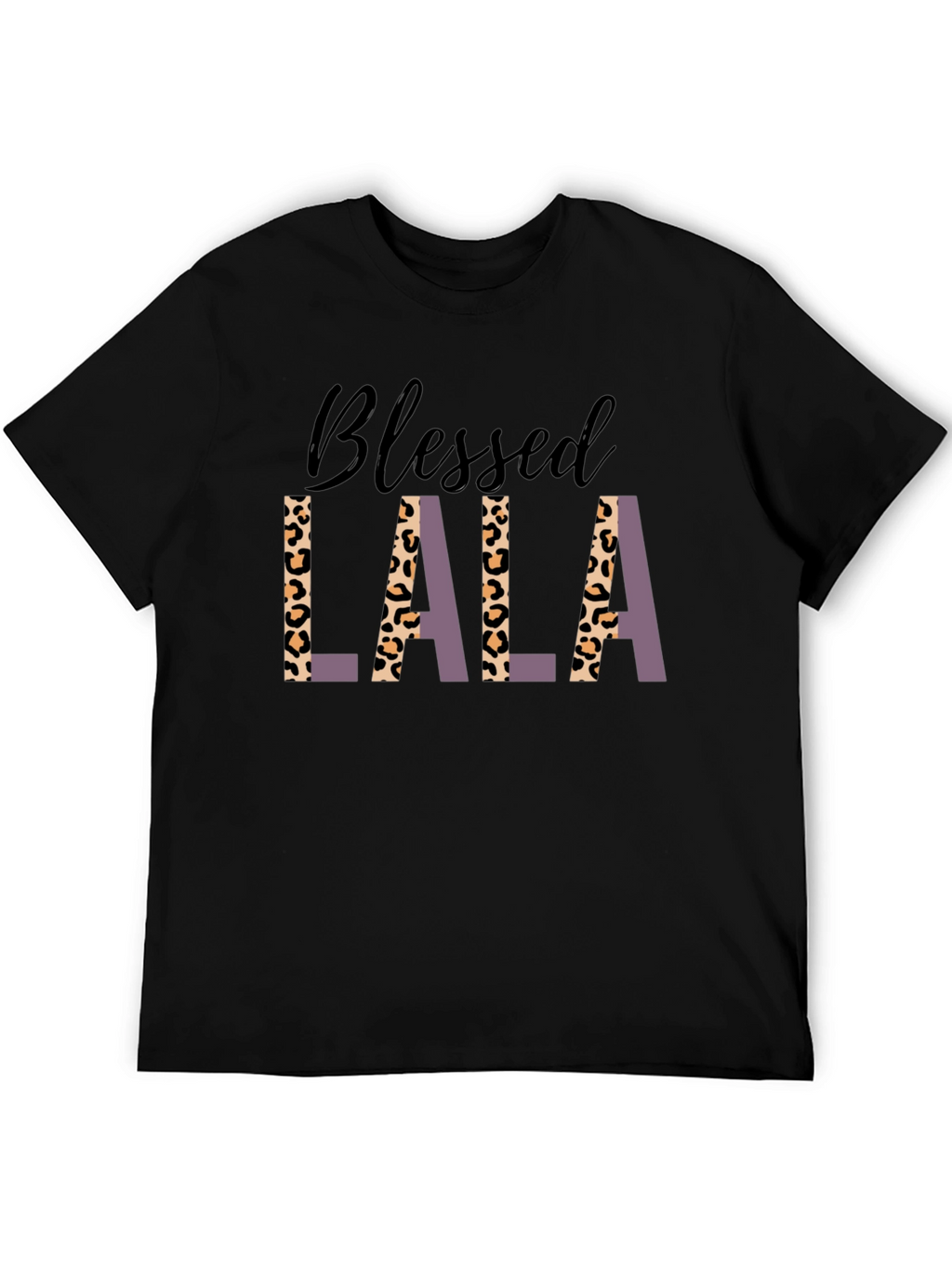Blessed Lala Graphic Tee - Leopard Print