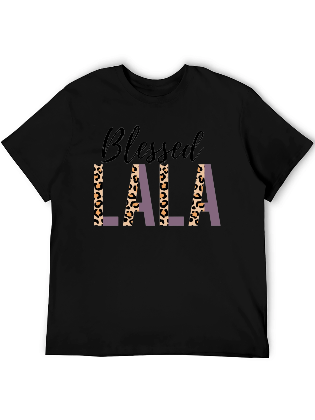 Blessed Lala Graphic Tee - Leopard Print