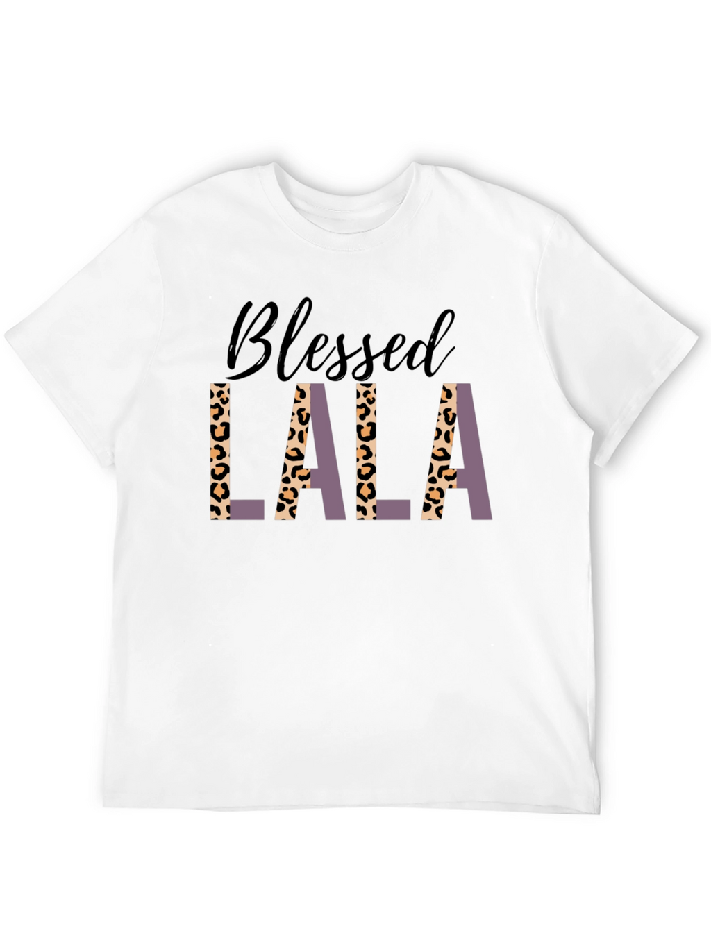 Blessed Lala Graphic Tee - Leopard Print