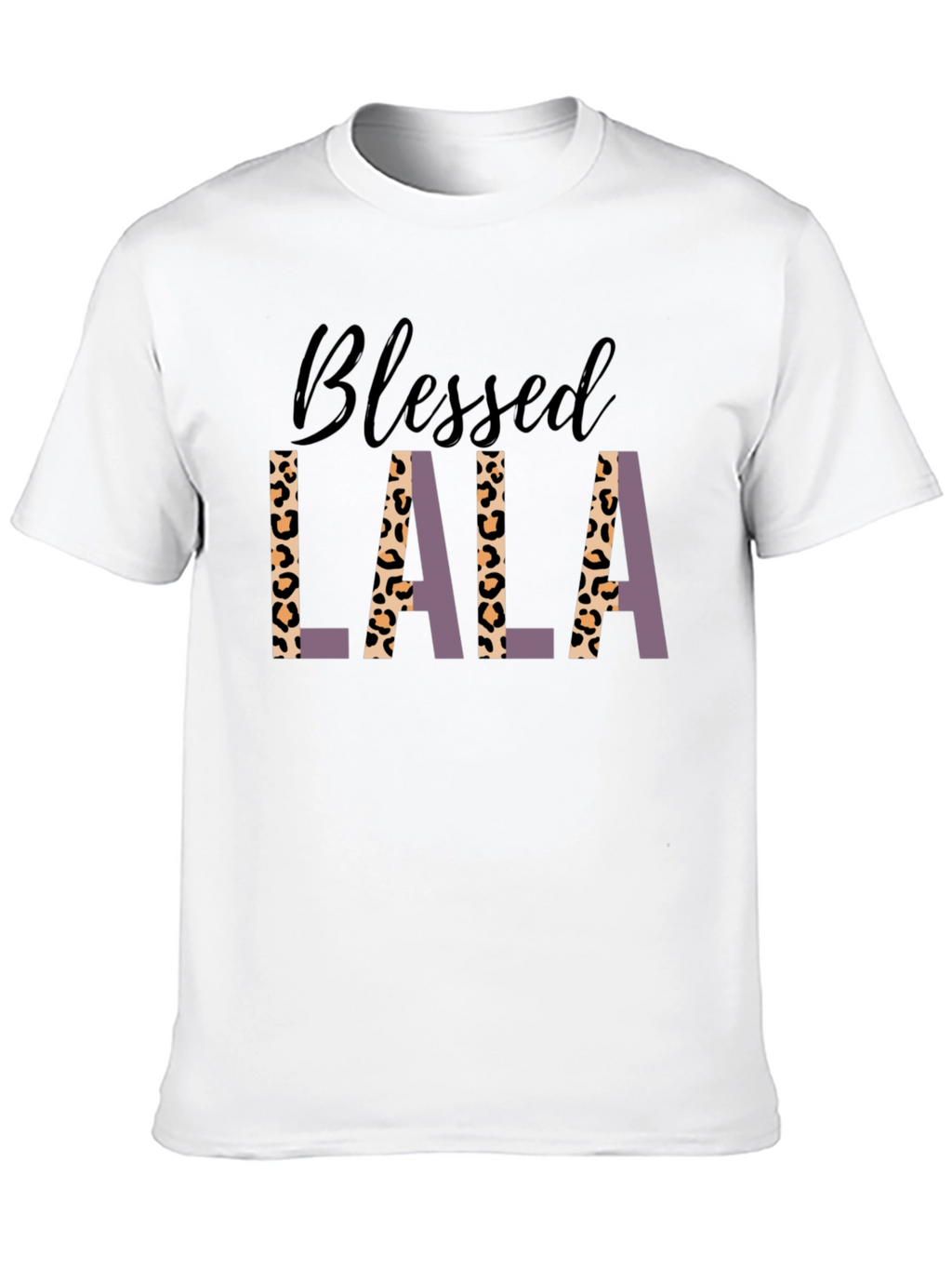 Blessed Lala Graphic Tee - Leopard Print