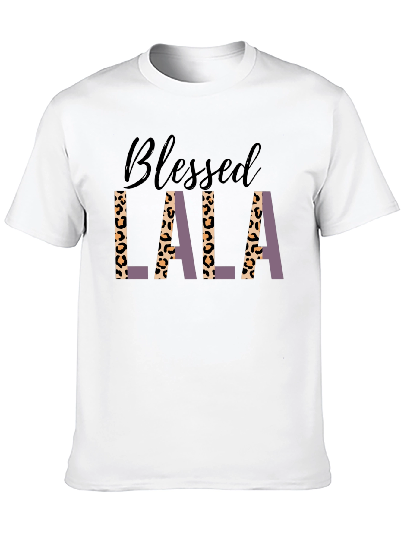 Blessed Lala Graphic Tee - Leopard Print
