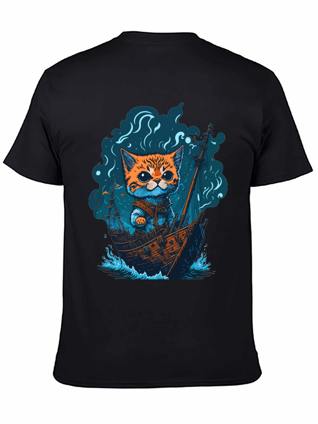 Cat Pirate Ship T-Shirt: Sea Adventure Tee