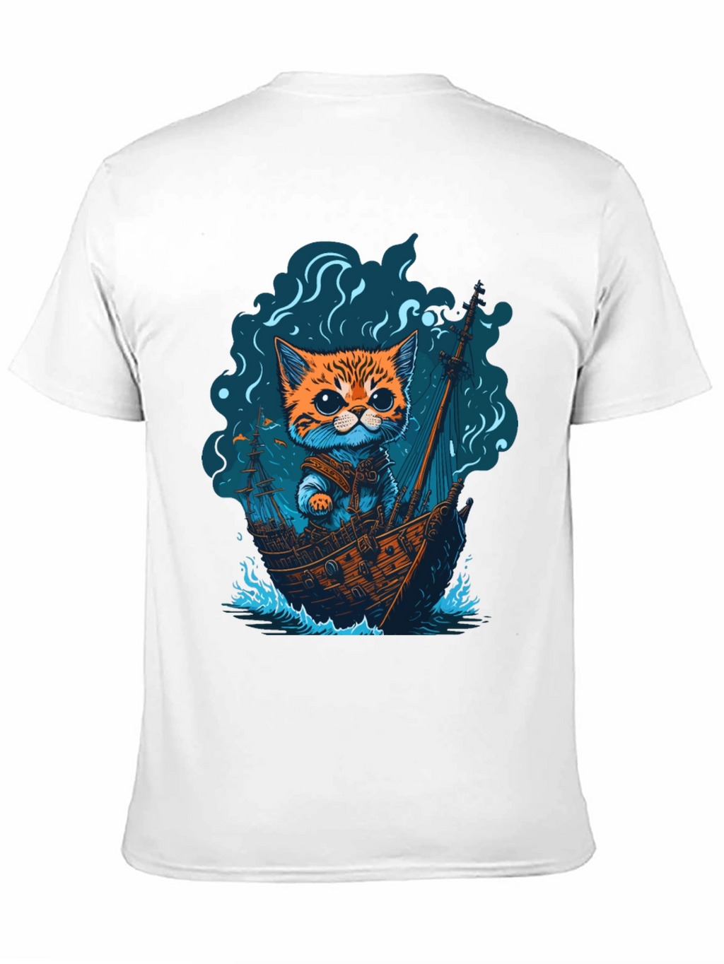 Cat Pirate Ship T-Shirt: Sea Adventure Tee