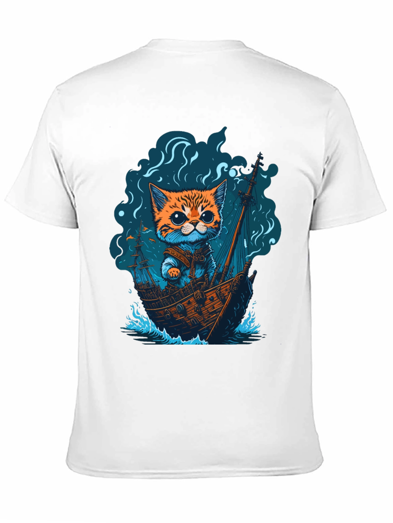 Cat Pirate Ship T-Shirt: Sea Adventure Tee