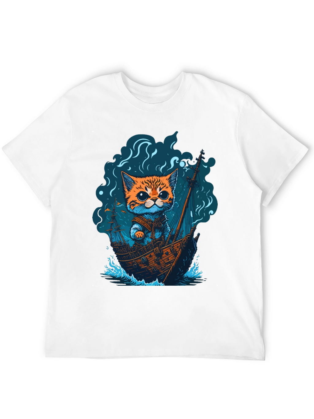 Cat Pirate Ship T-Shirt: Sea Adventure Tee