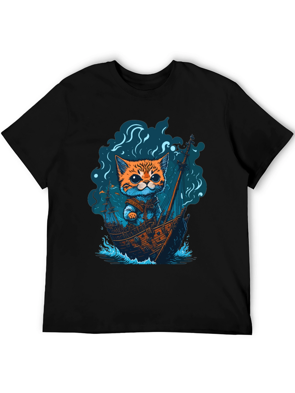 Cat Pirate Ship T-Shirt: Sea Adventure Tee