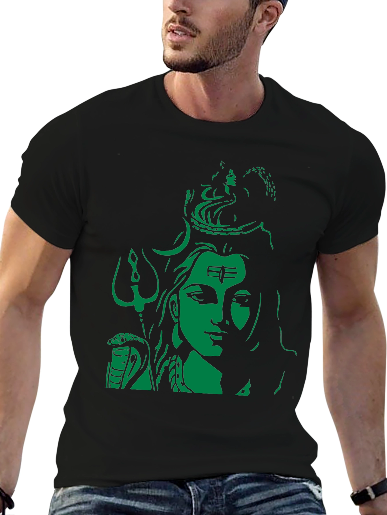 Lord Shiva Graphic Print Black T-Shirt