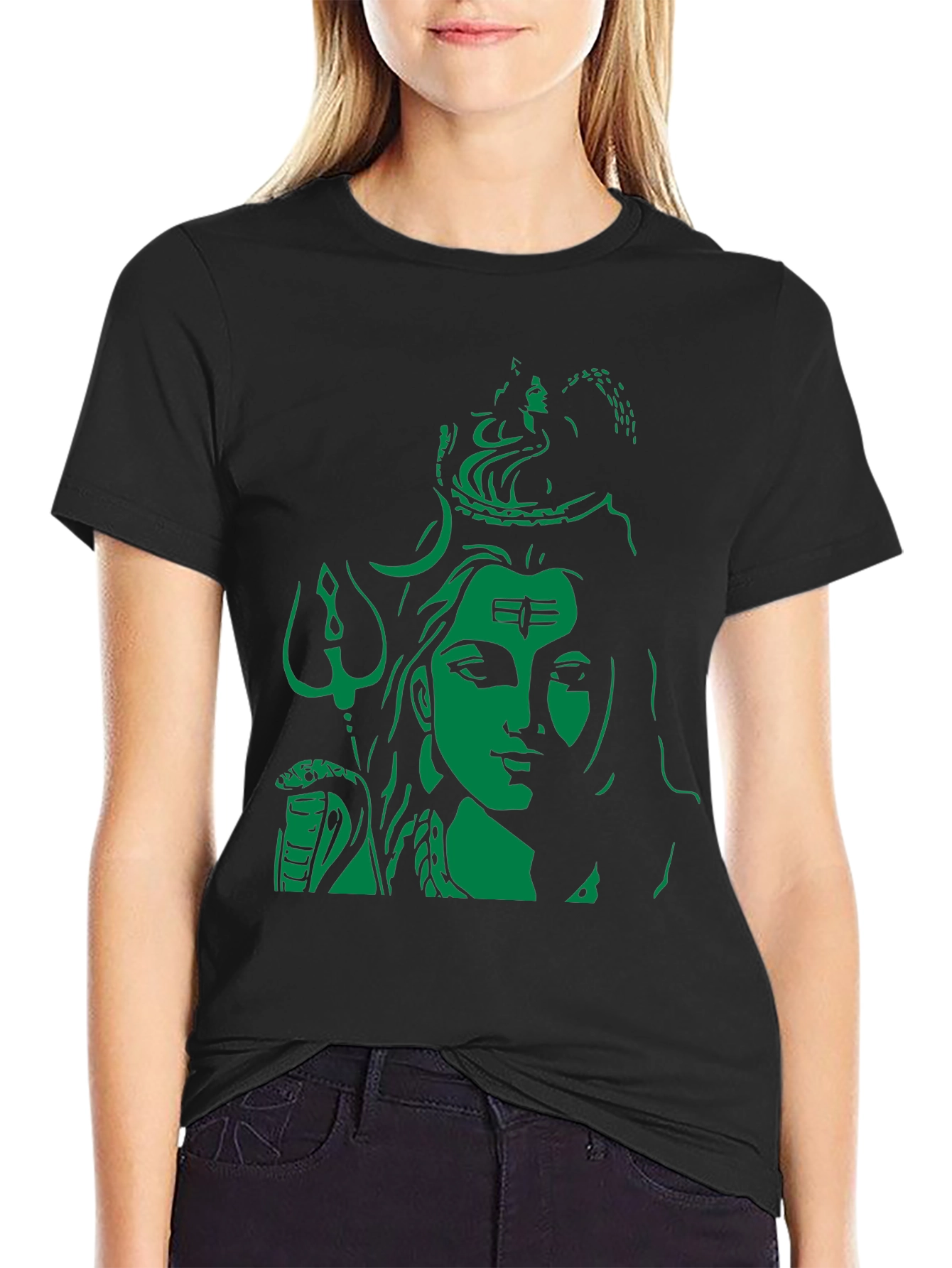 Lord Shiva Graphic Print Black T-Shirt