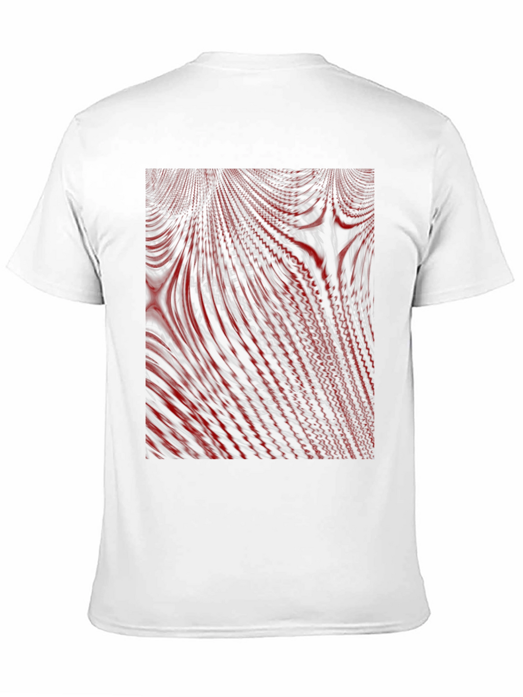 Abstract Red & White Swirl Graphic T-Shirt