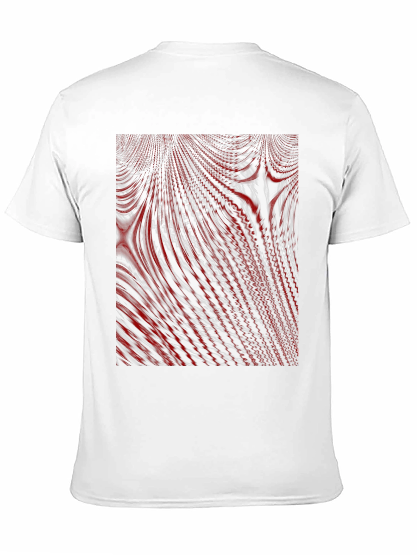 Abstract Red & White Swirl Graphic T-Shirt