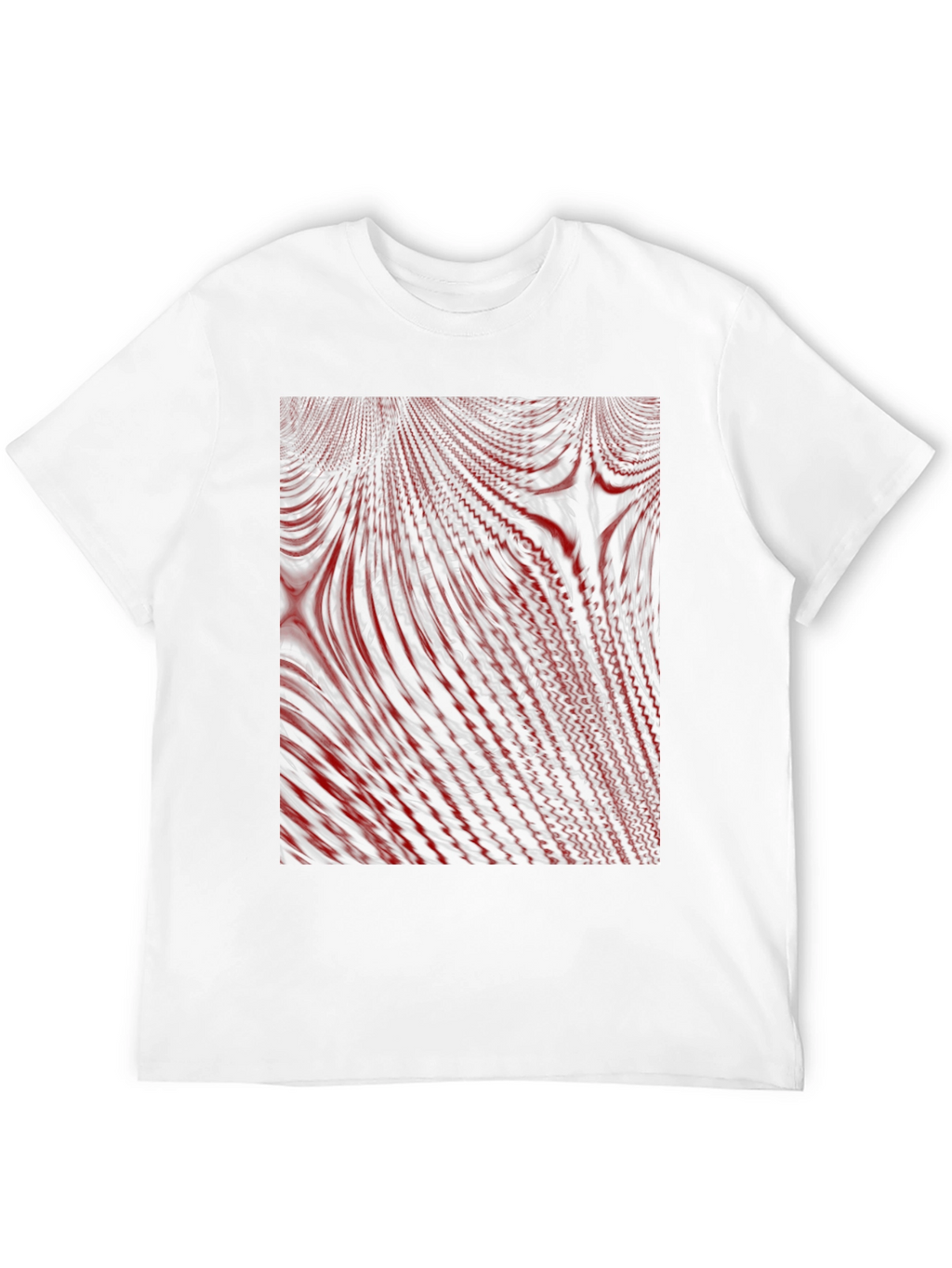 Abstract Red & White Swirl Graphic T-Shirt