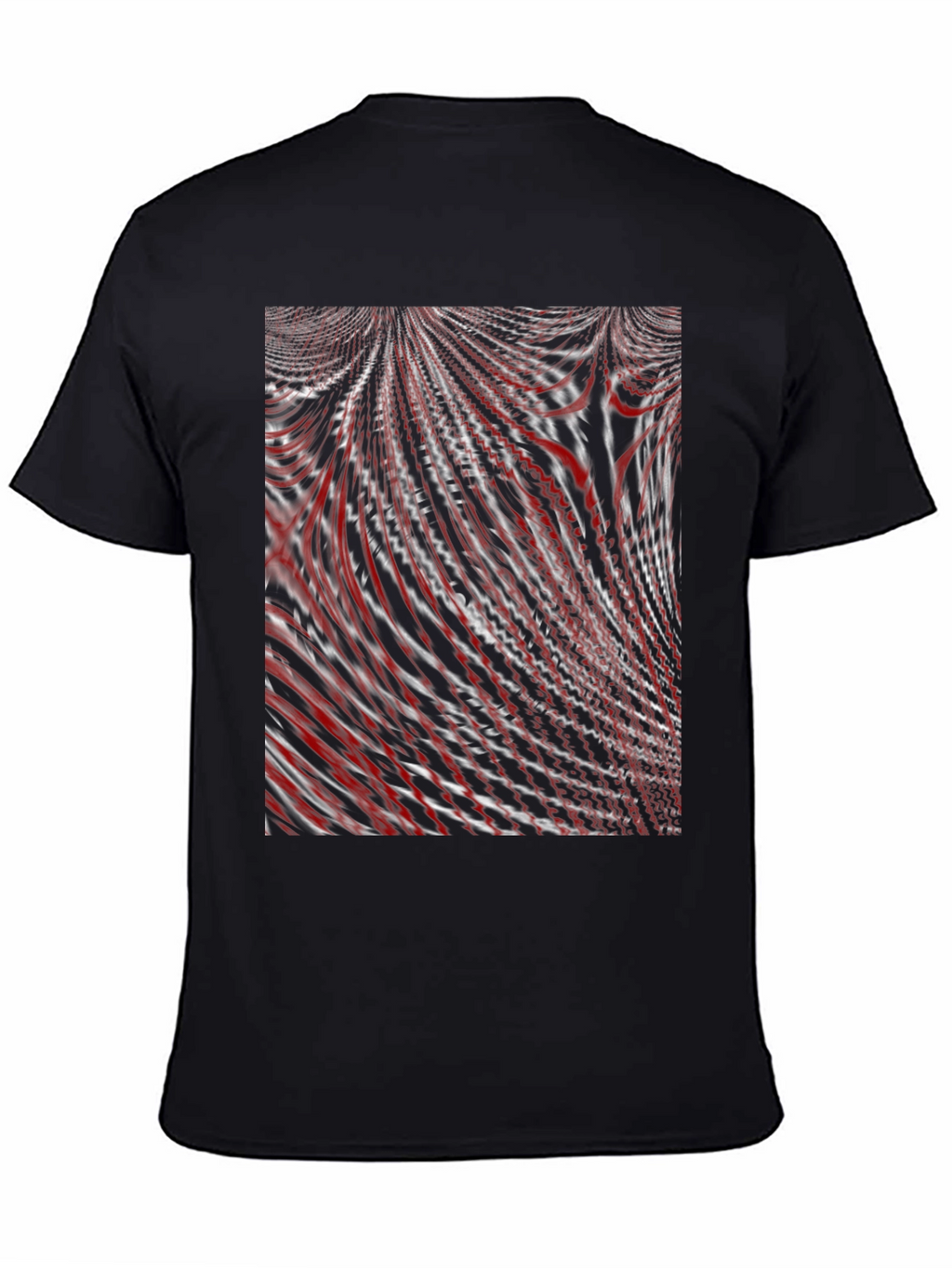 Abstract Red & White Swirl Graphic T-Shirt
