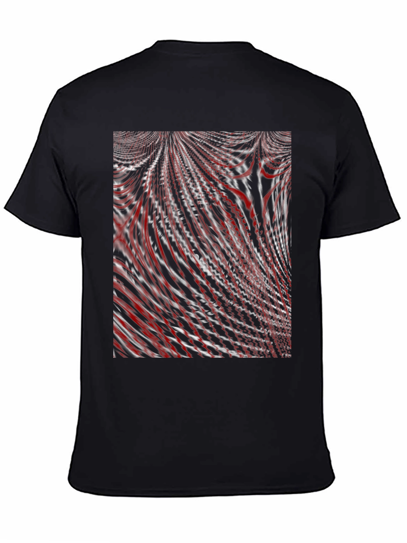 Abstract Red & White Swirl Graphic T-Shirt