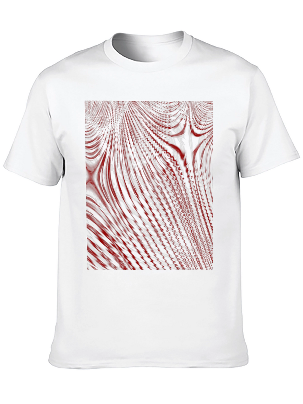 Abstract Red & White Swirl Graphic T-Shirt