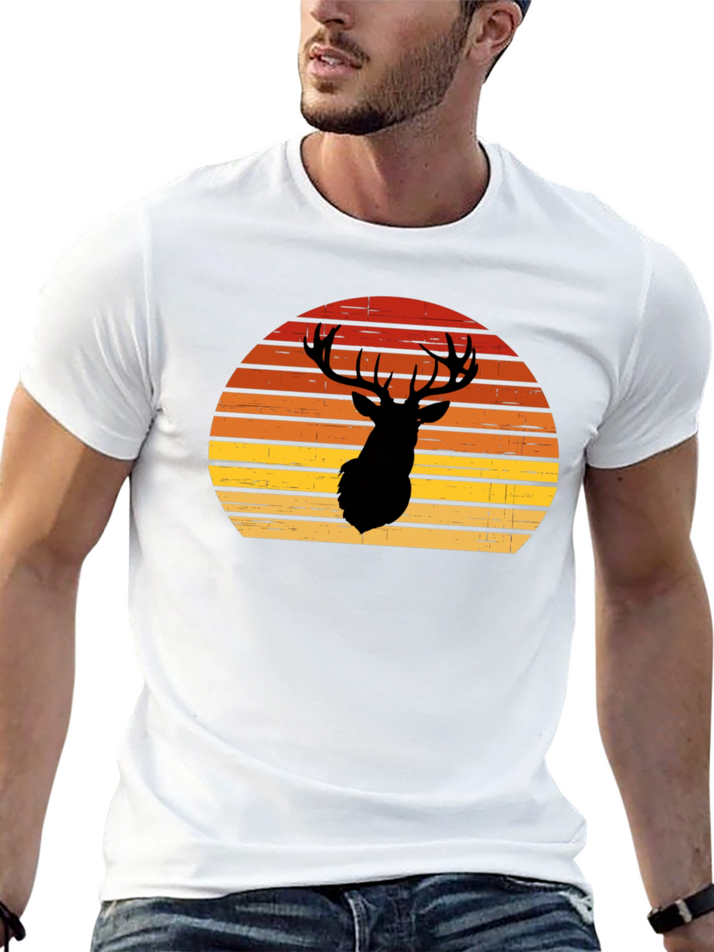 Retro Deer Silhouette T-Shirt