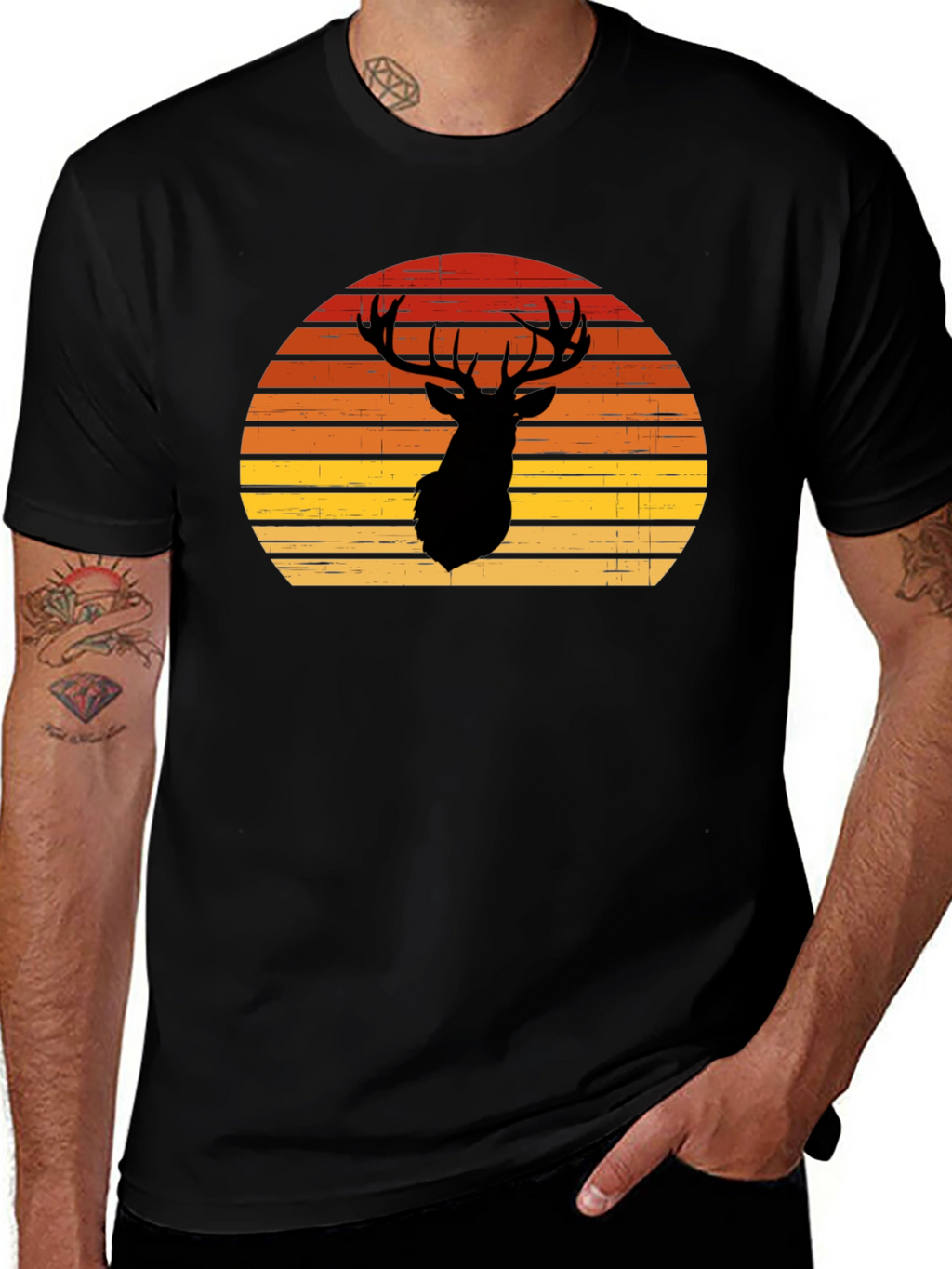 Retro Deer Silhouette T-Shirt