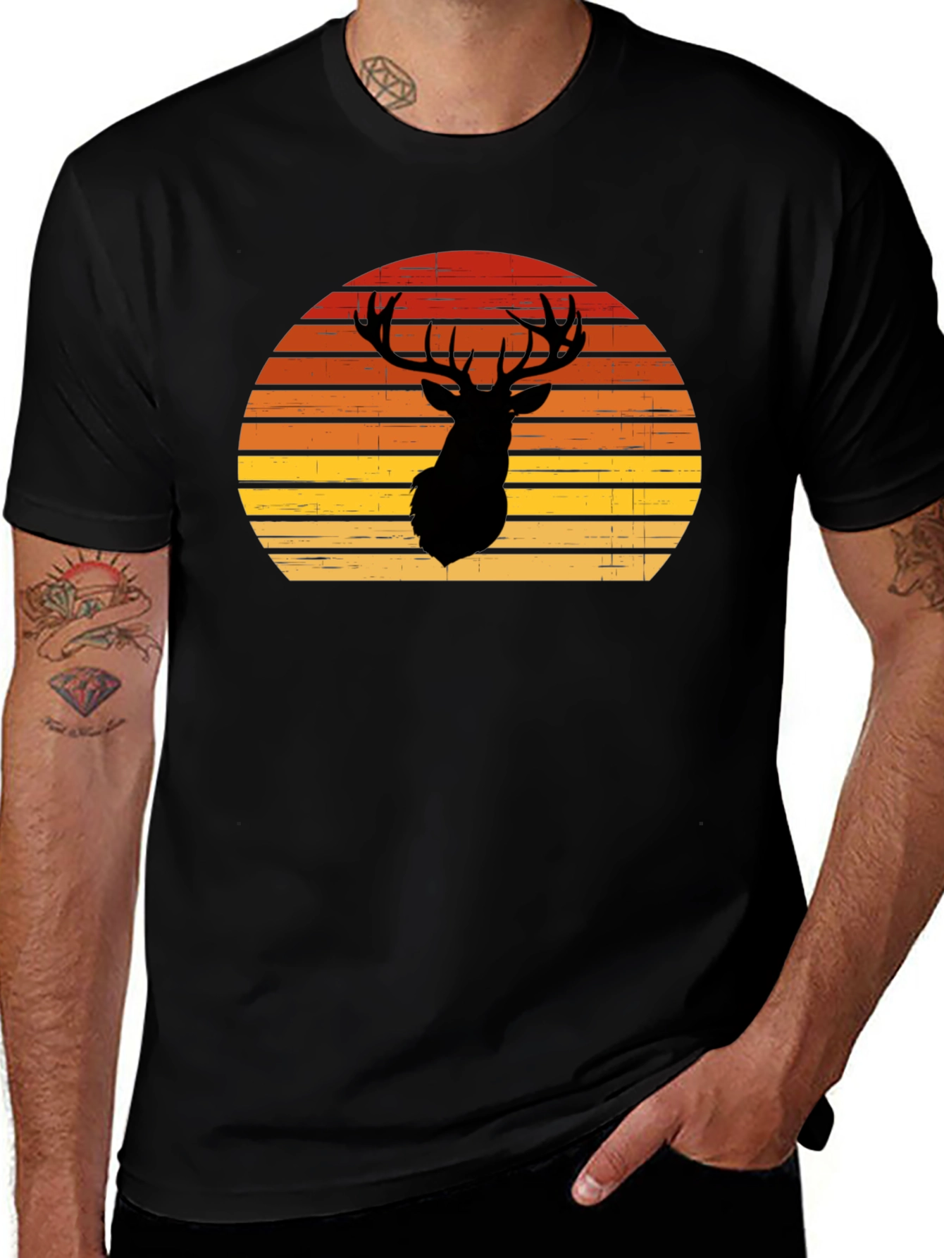 Retro Deer Silhouette T-Shirt
