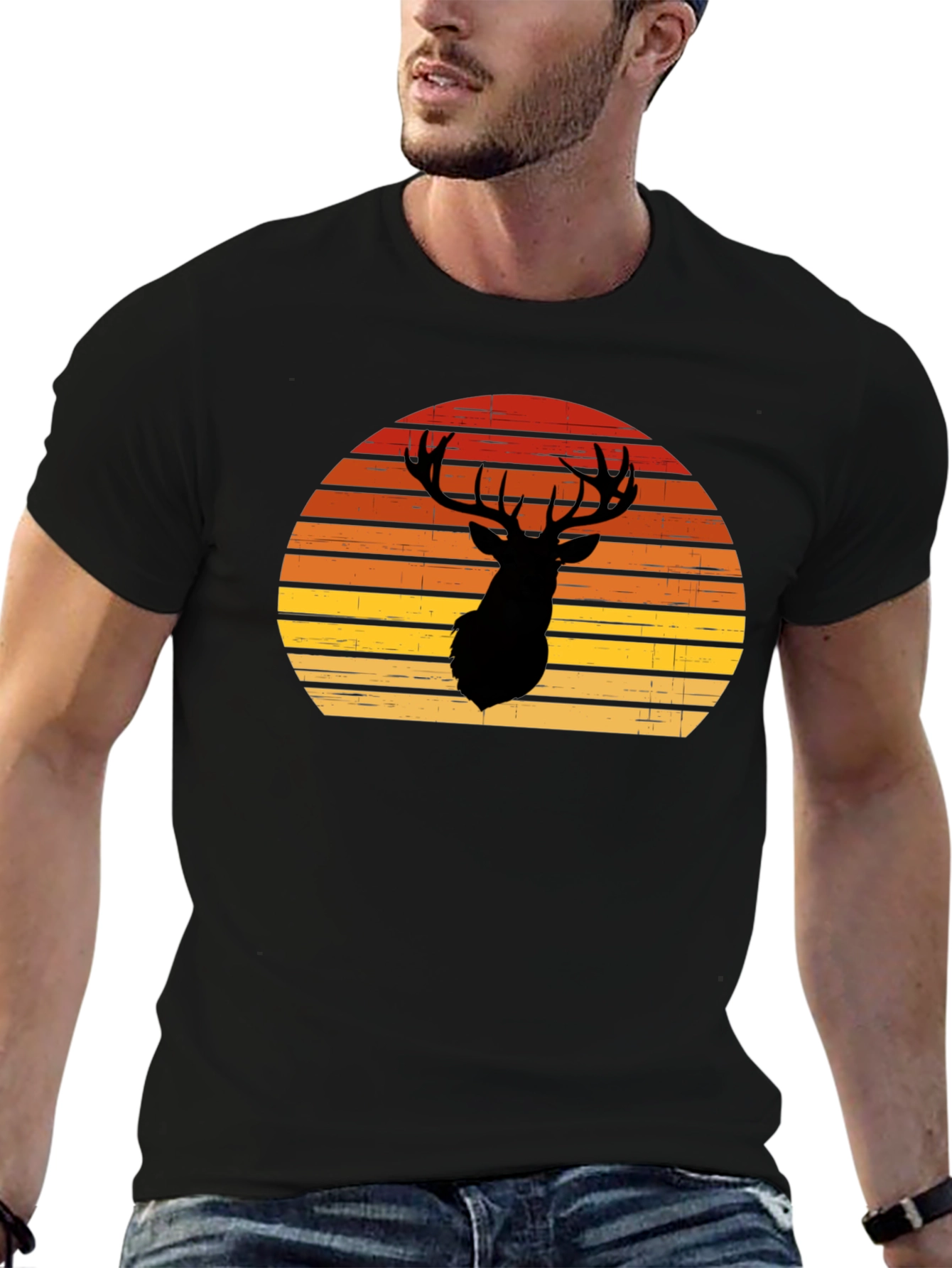 Retro Deer Silhouette T-Shirt