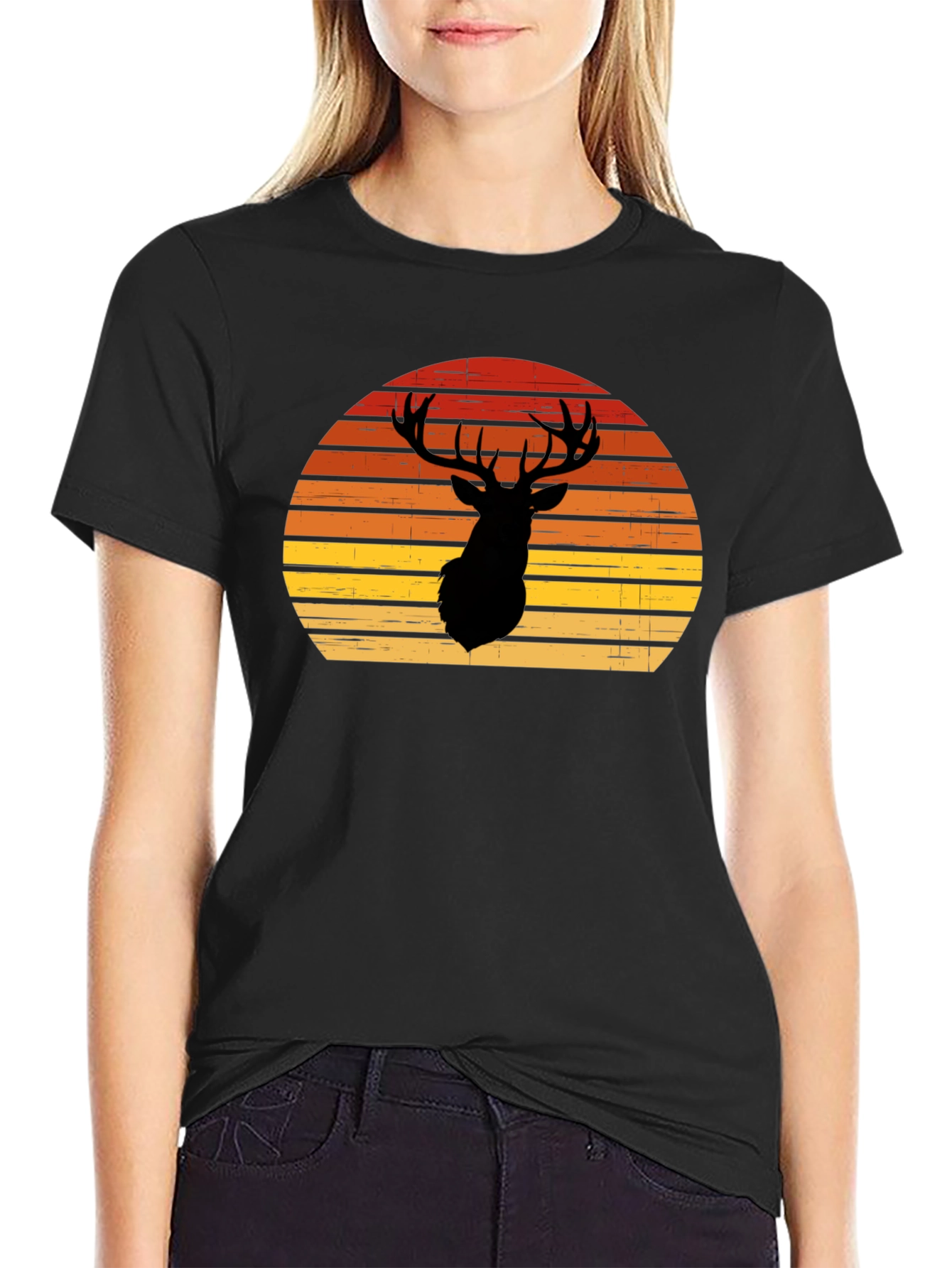 Retro Deer Silhouette T-Shirt