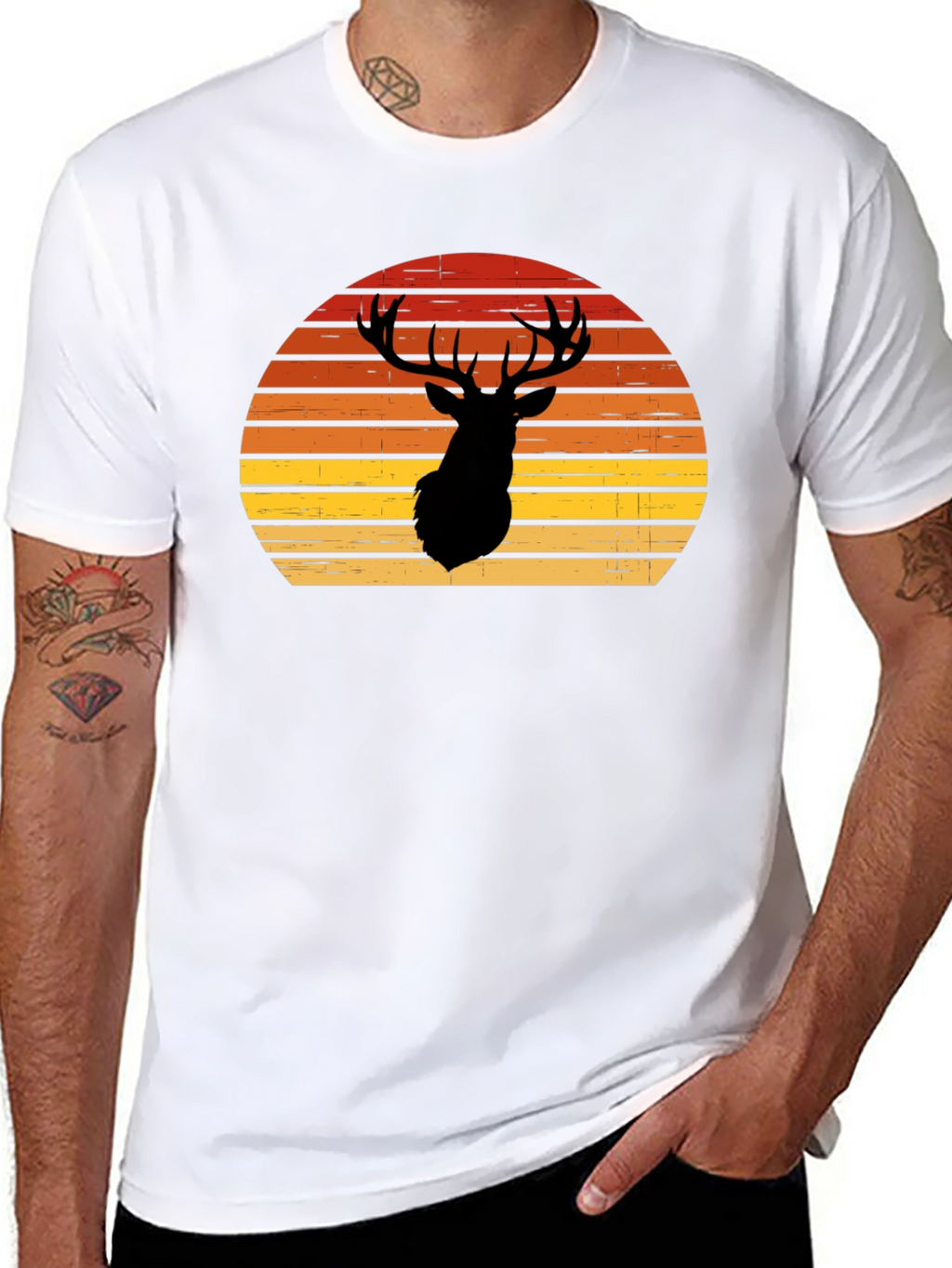 Retro Deer Silhouette T-Shirt
