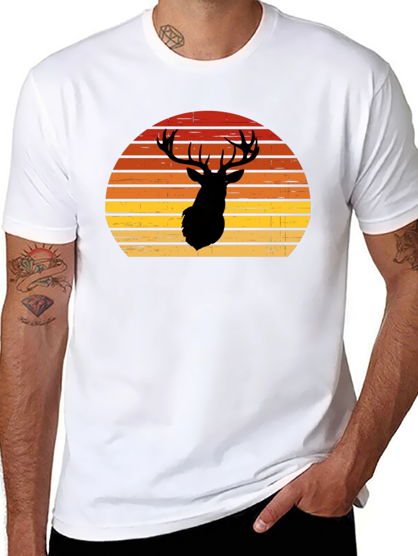 Retro Deer Silhouette T-Shirt