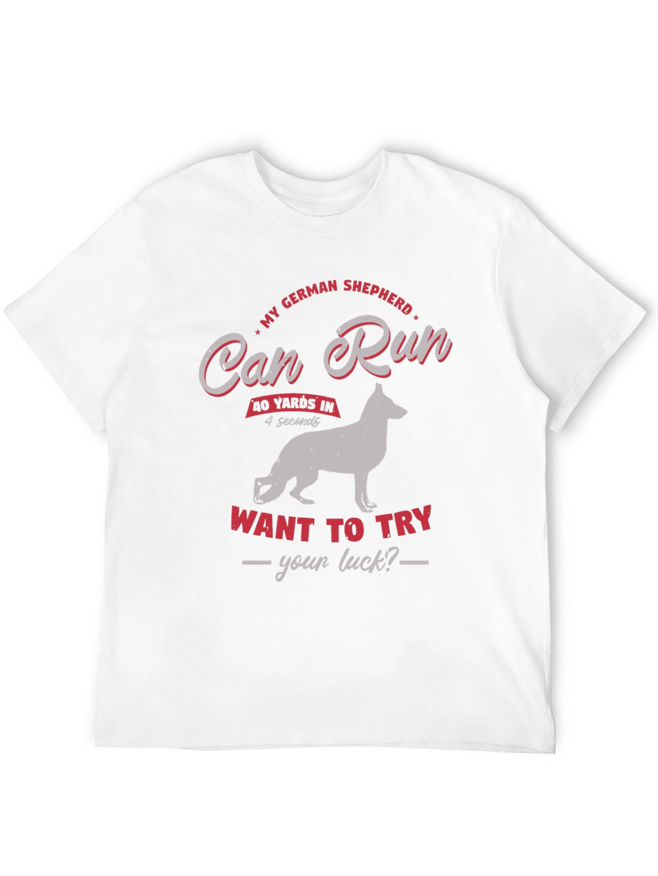 German Shepherd Dog Can Run Mens Graphic T-Shirt