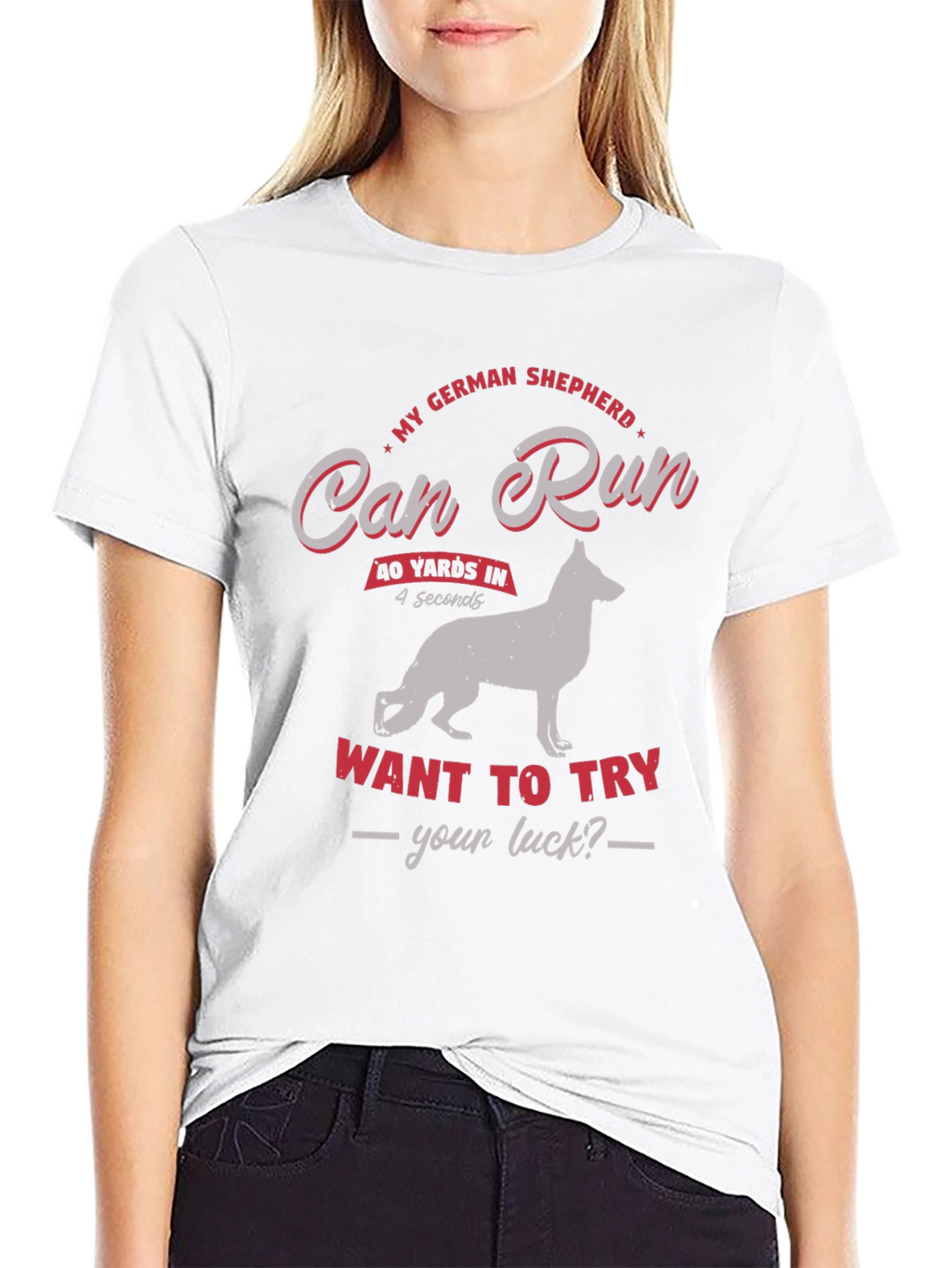 German Shepherd Dog Can Run Mens Graphic T-Shirt