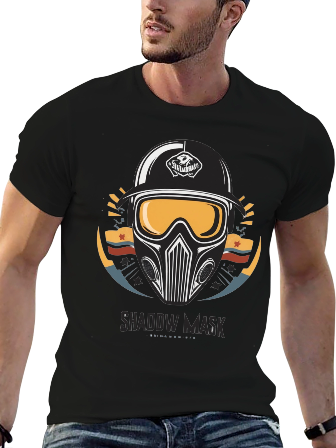 Shadow Mask Graphic T-Shirt - Mens Black Tee