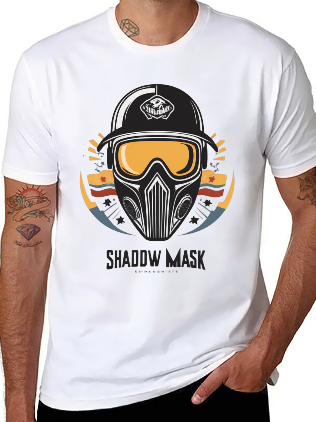 Shadow Mask Graphic T-Shirt - Mens Black Tee