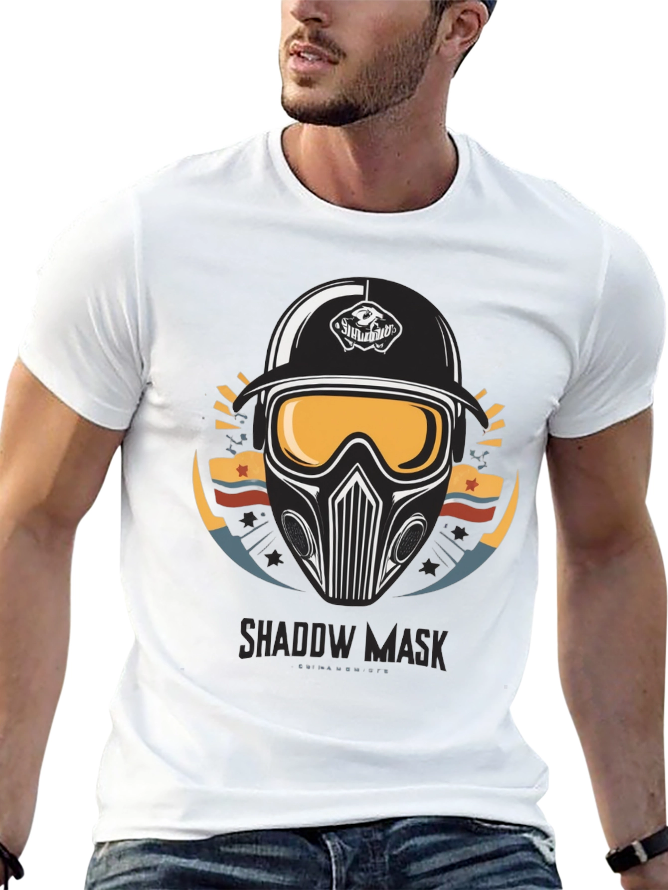 Shadow Mask Graphic T-Shirt - Mens Black Tee