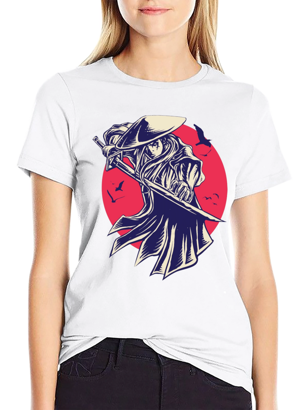Samurai Graphic Tee - Black Cotton T-Shirt