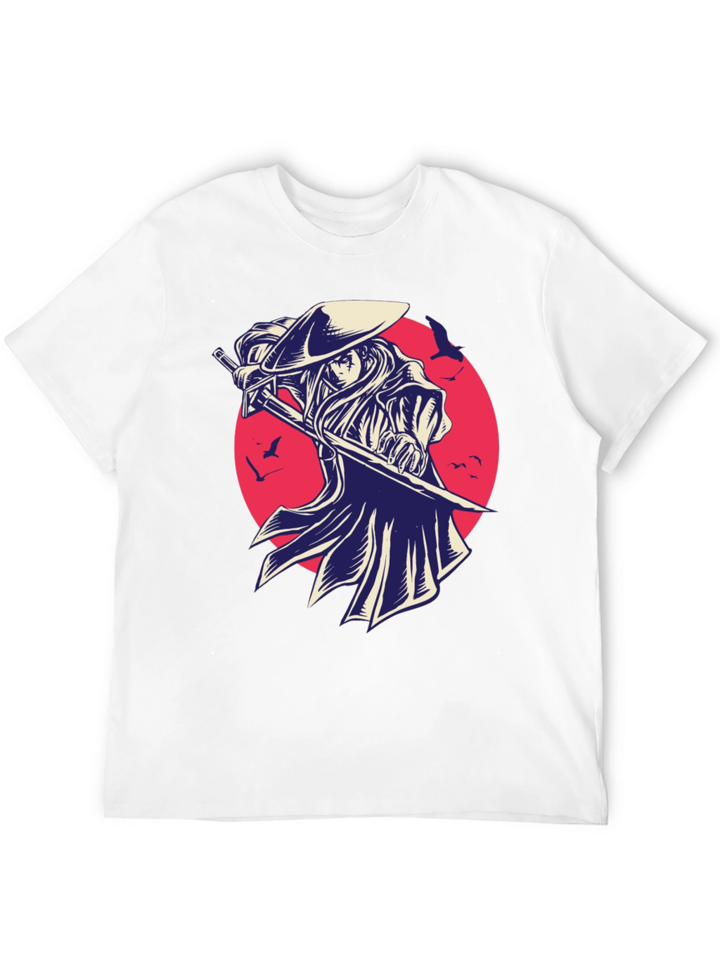 Samurai Graphic Tee - Black Cotton T-Shirt