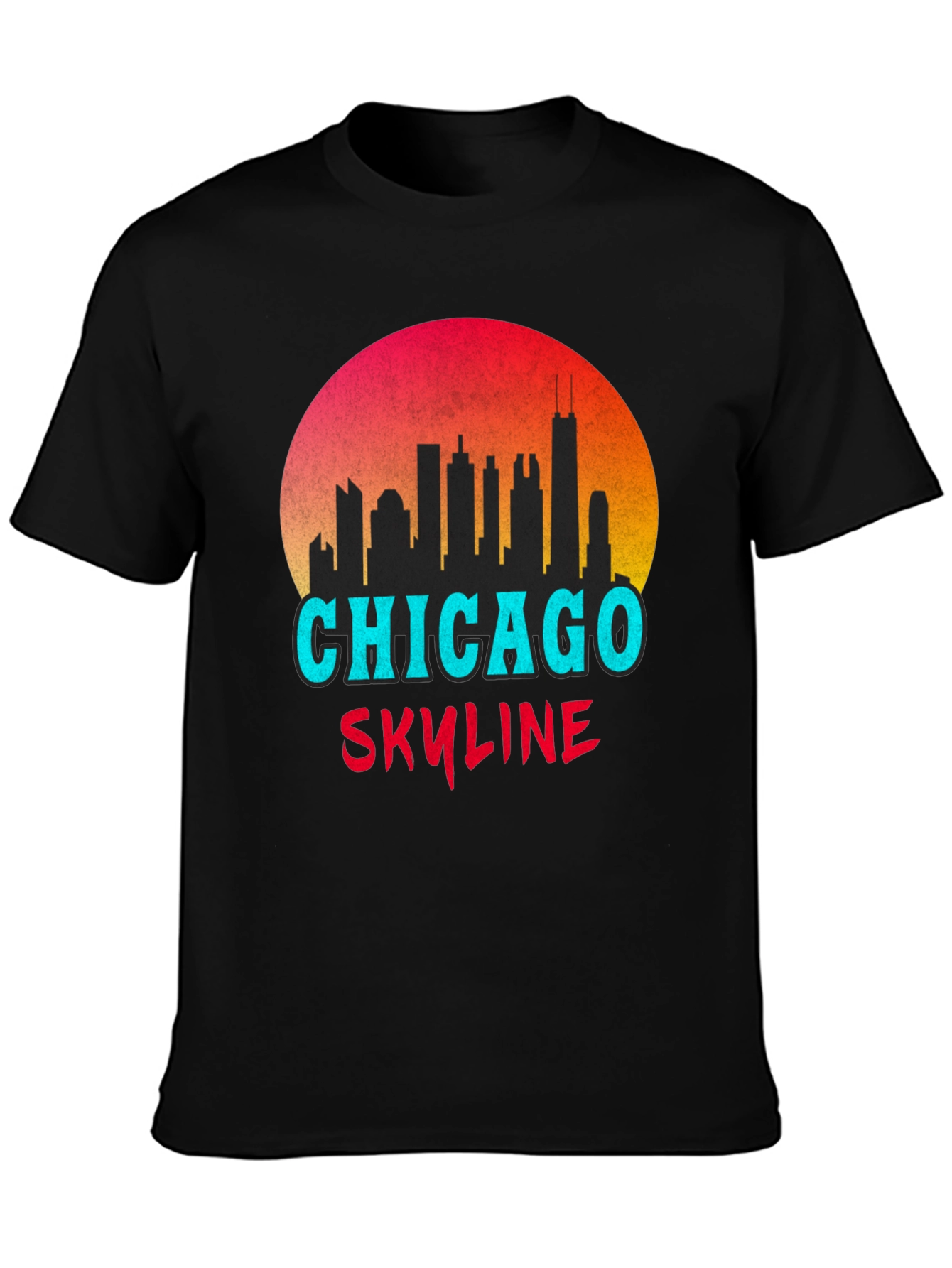 Chicago Skyline Graphic Tee - Retro Style
