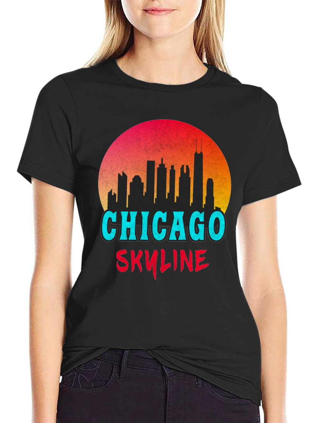 Chicago Skyline Graphic Tee - Retro Style