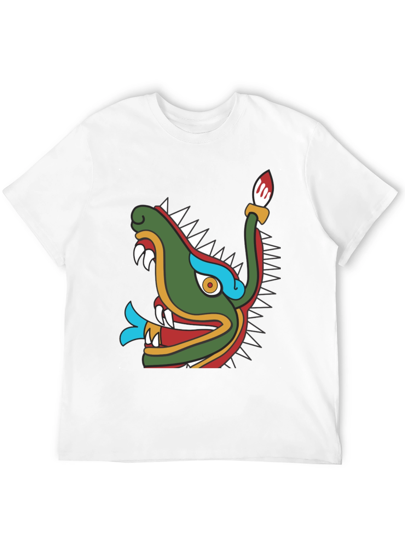 Aztec Dragon Head Graphic T-Shirt - Black