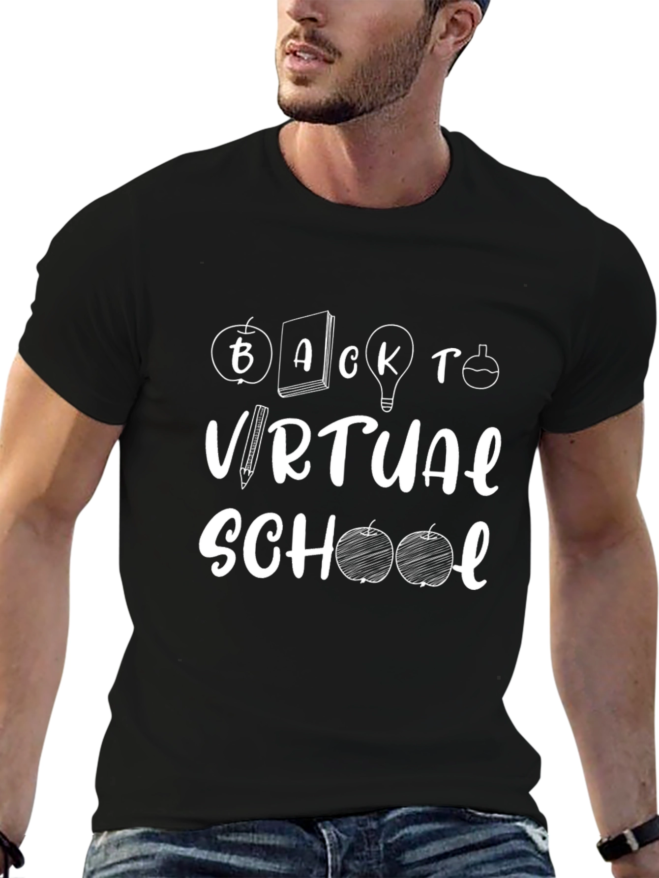 Back to Virtual School Graphic Tee - Black