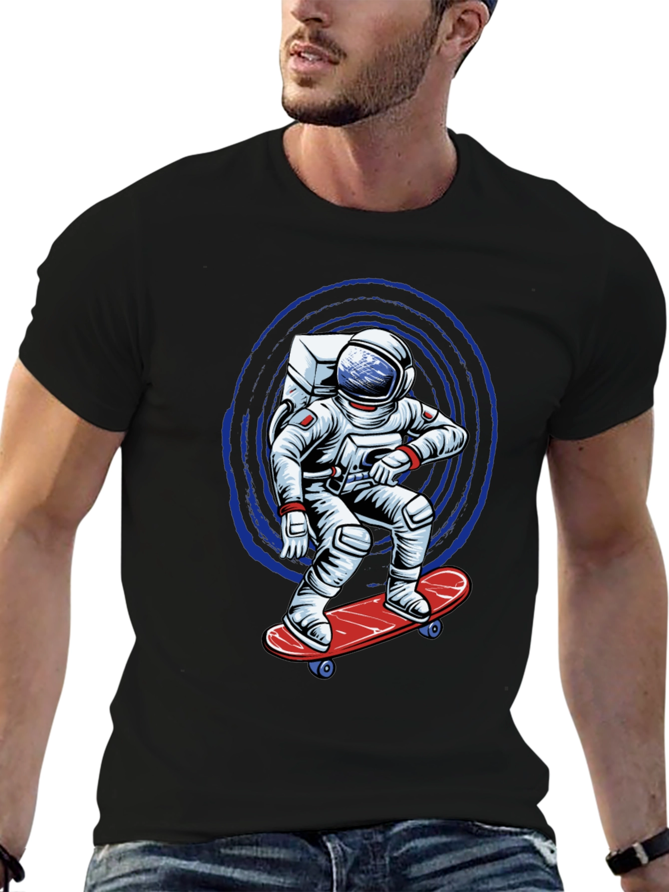 Skateboarding Astronaut T-Shirt - Out of this World Style!